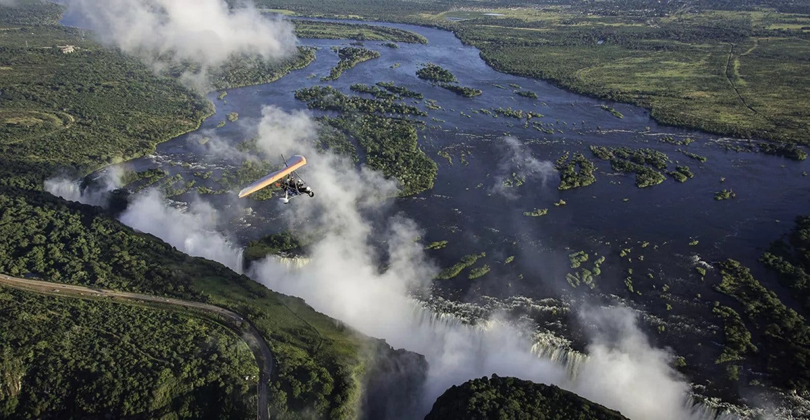 Scenic microlight flight over the Victoria Falls