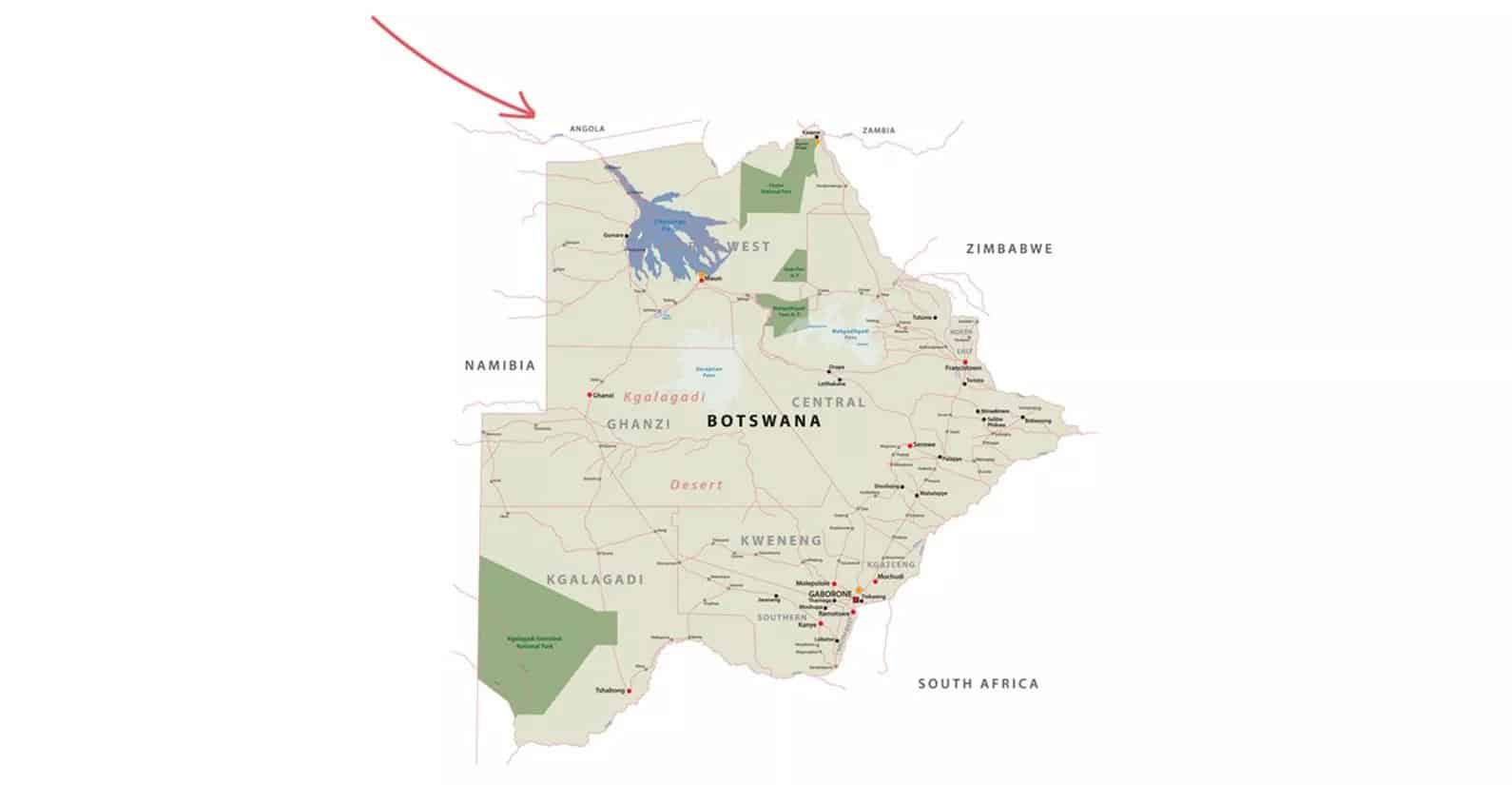 map of the Okavango Delta