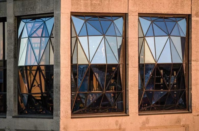 silo hotel glass exterior.