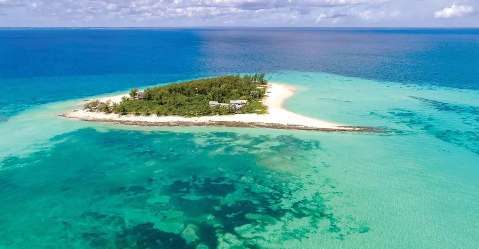 aerial view of thanda Island tanzania.