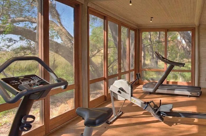 Gym at &Beyond Sandibe Okavango Safari Lodge