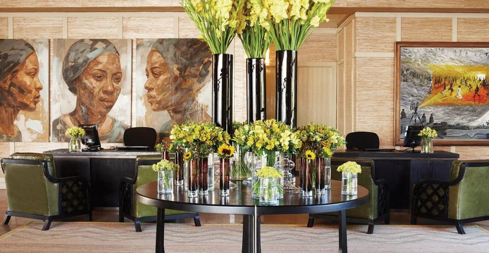 Art on display at the reception area