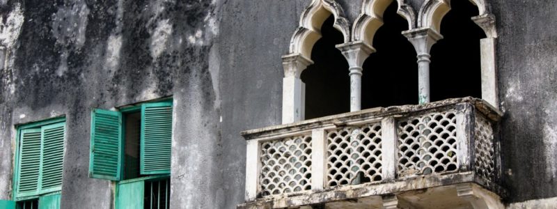Traditional Oriental household architecture in Stone Town, Zanzibar, Tanzania.