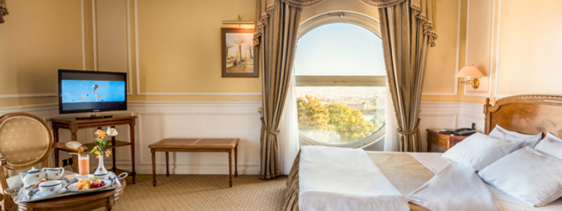 Bedroom in Hotel Colbert Madagascar Antananarivo Hebergement. bedding, furniture luxury villa interior.