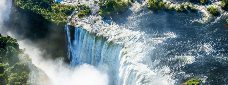 Stunning view of Africa;s best locations - Zimbabwe Victoria view natural world wonder aerial view.