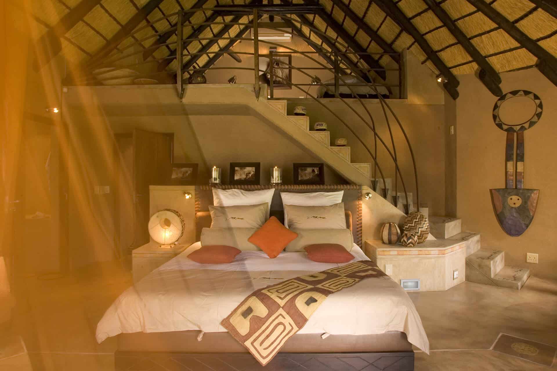 Bedroom suite of one of the luxury safari villas