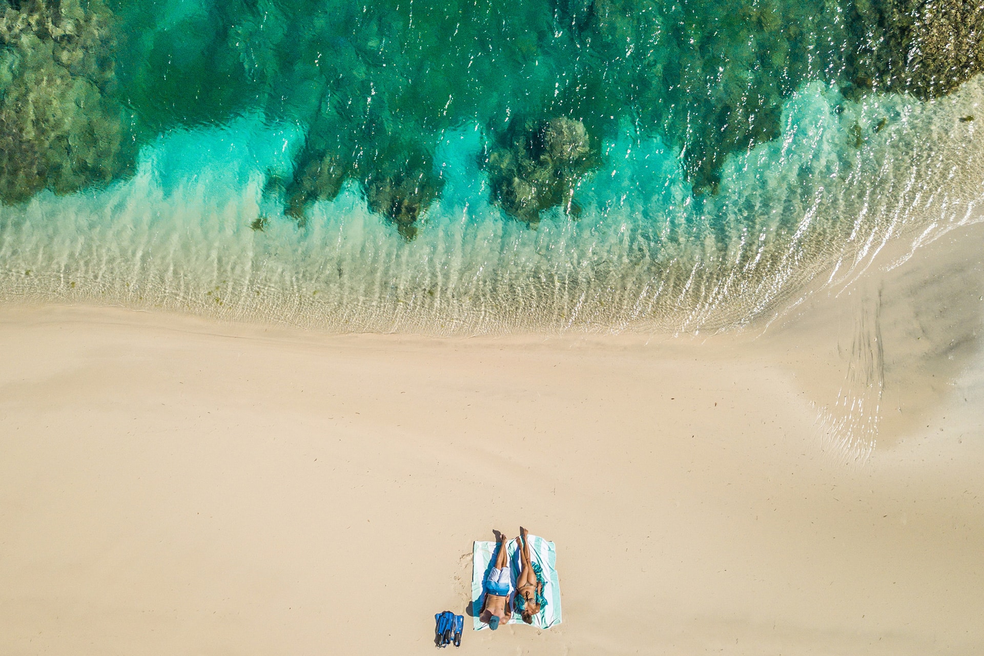Turquoise waters and pristine beaches, on one of the many private islands in Africa
