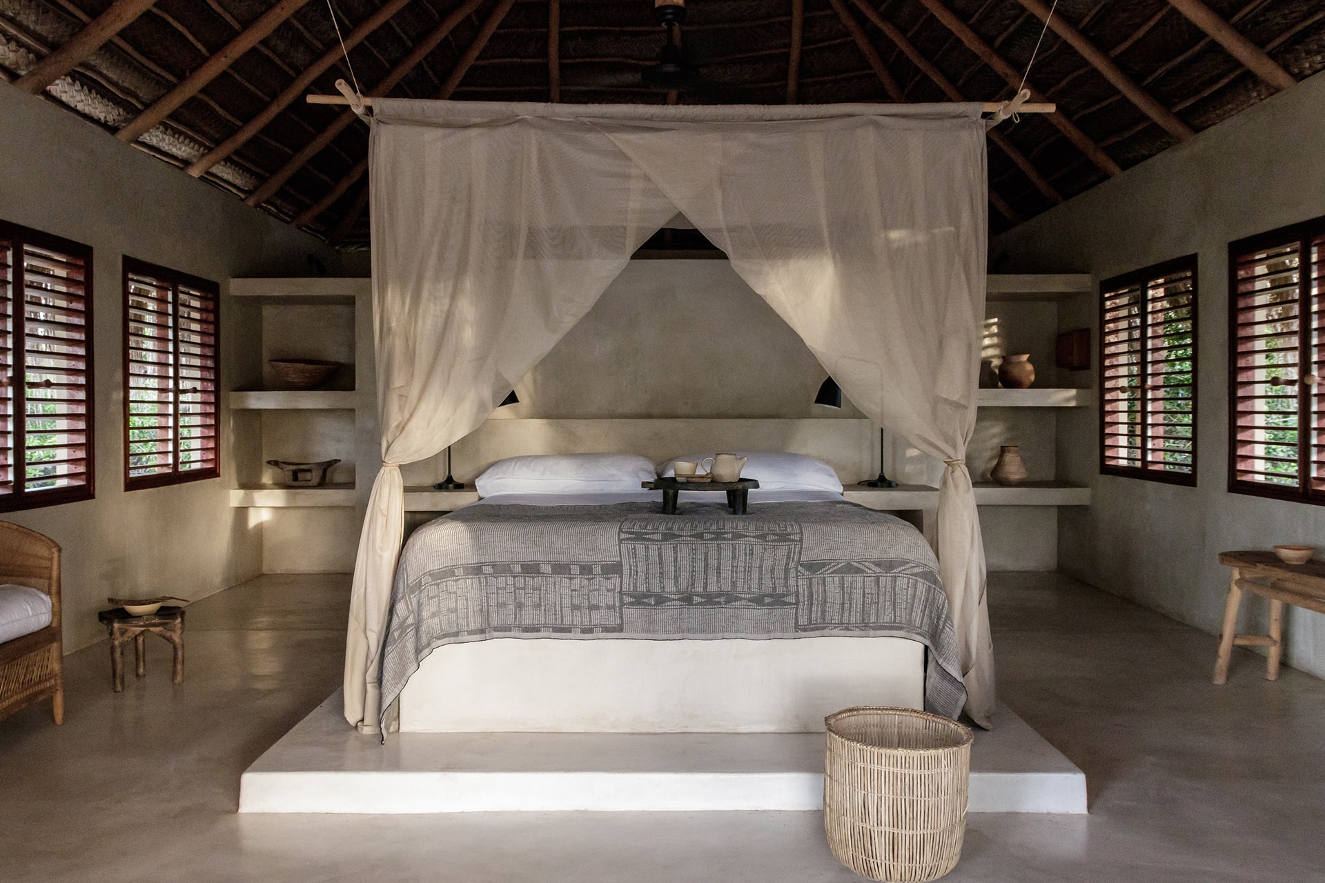 Bungalow interior at Sussurro - luxury lodges in Africa