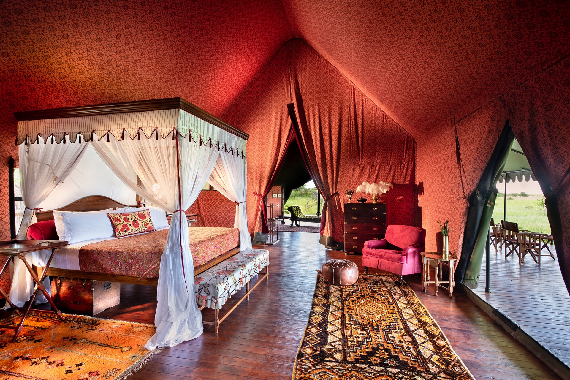 Interior of the refurbished Jack's Camp - luxury lodges in Africa