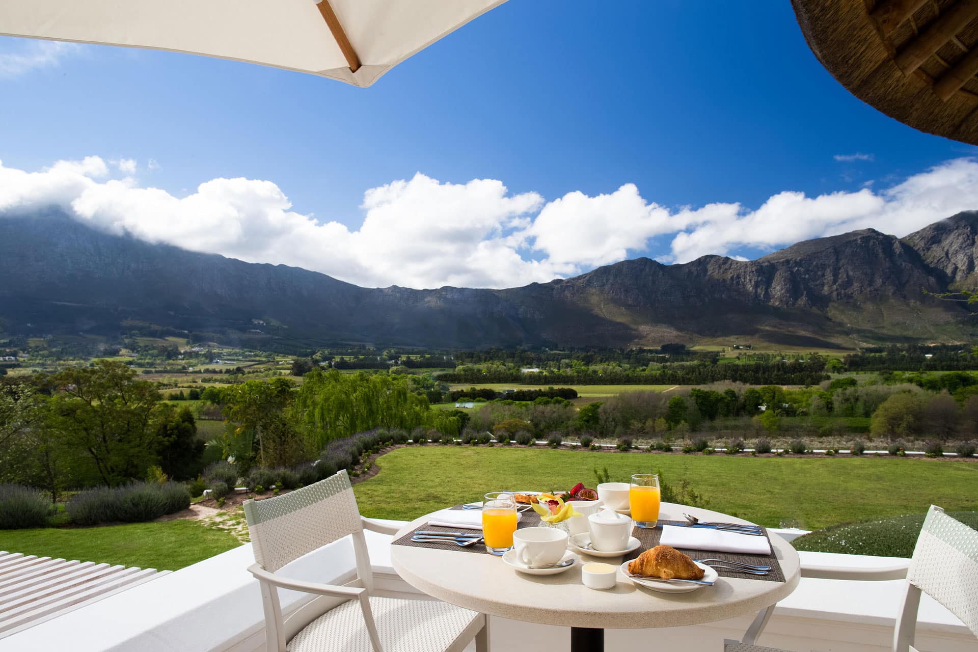 Mont Rochelle terrace at Miko restaurant