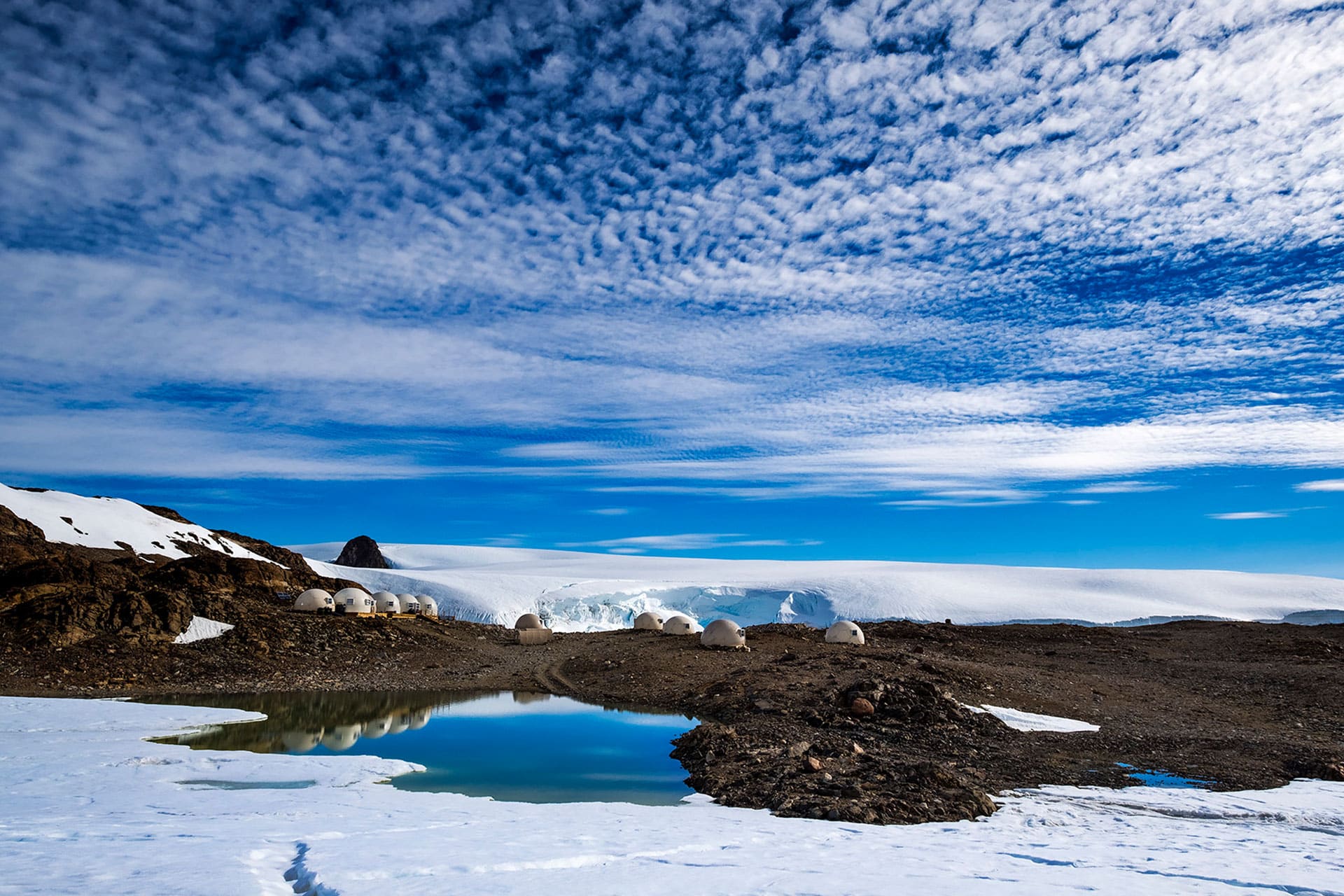 Igloo-shaped pods at White Desert camp in Antarctica.