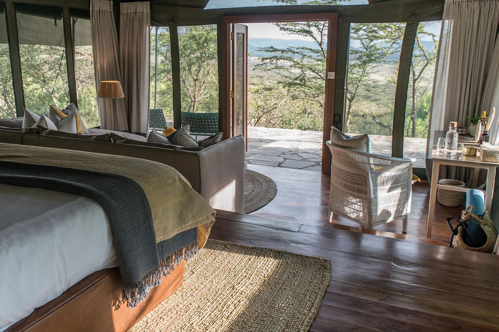 A luxury tent at Taasa Lodge in the Loliondo Concession in Tanzania.