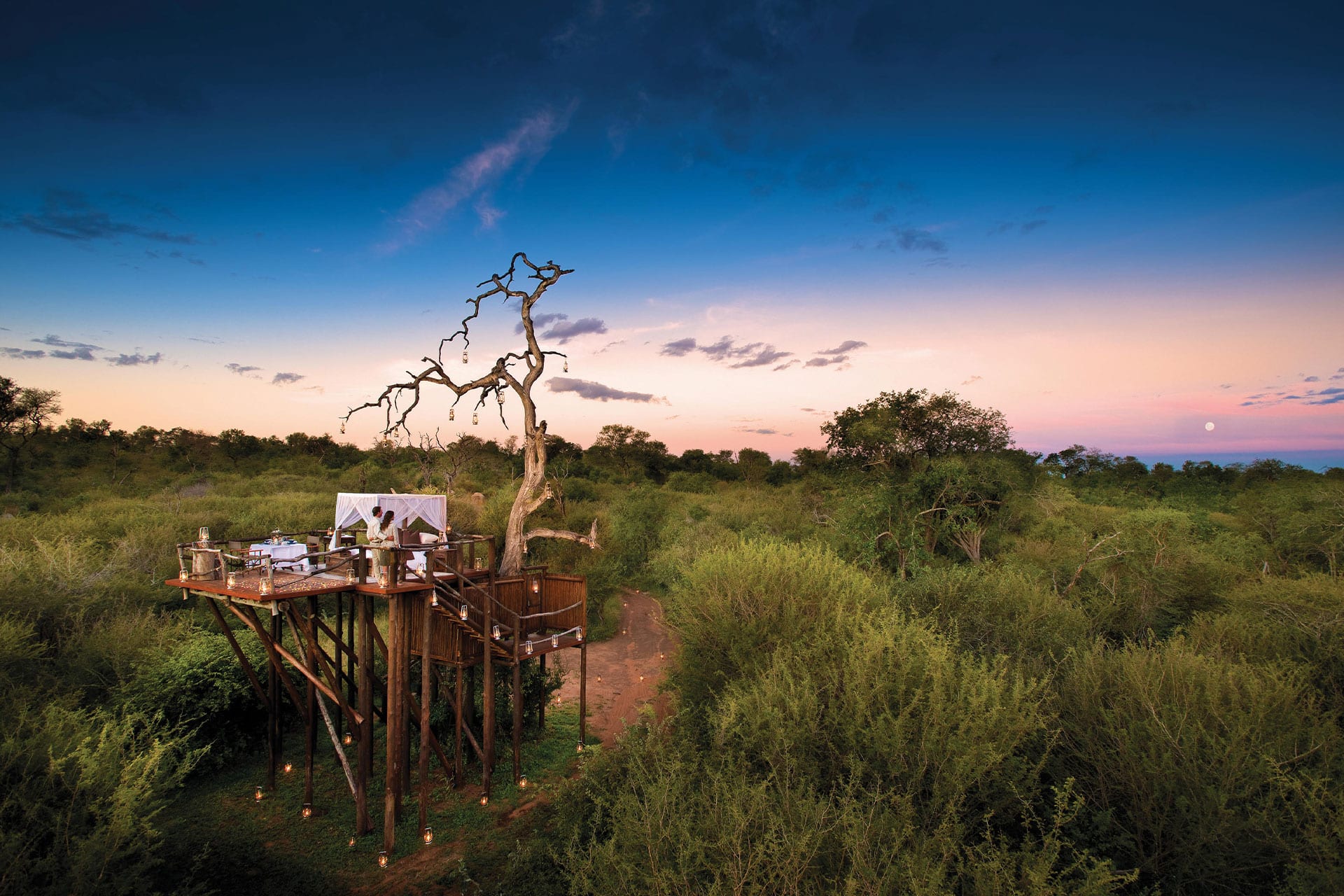 The Chalkley Treehouse in the Lion Sands Game Reserve.