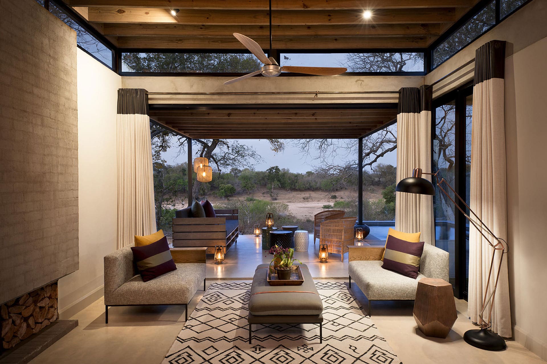 Ivory Lodge Villa living area view.