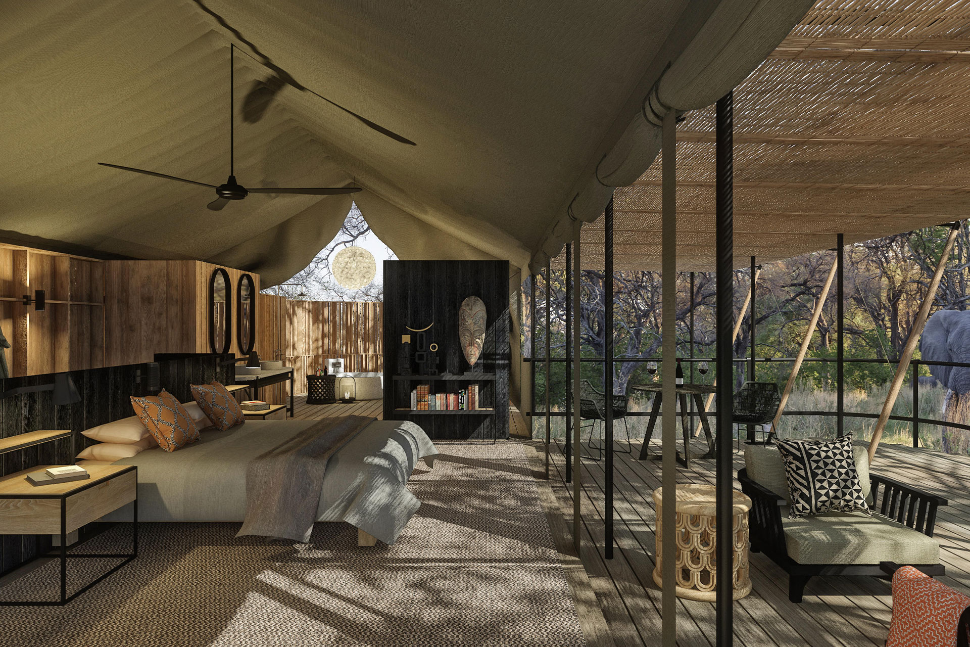 The stylish interior of a luxury tent at Kiri Camp &ndash; one of the new luxury lodges in Africa 2022.