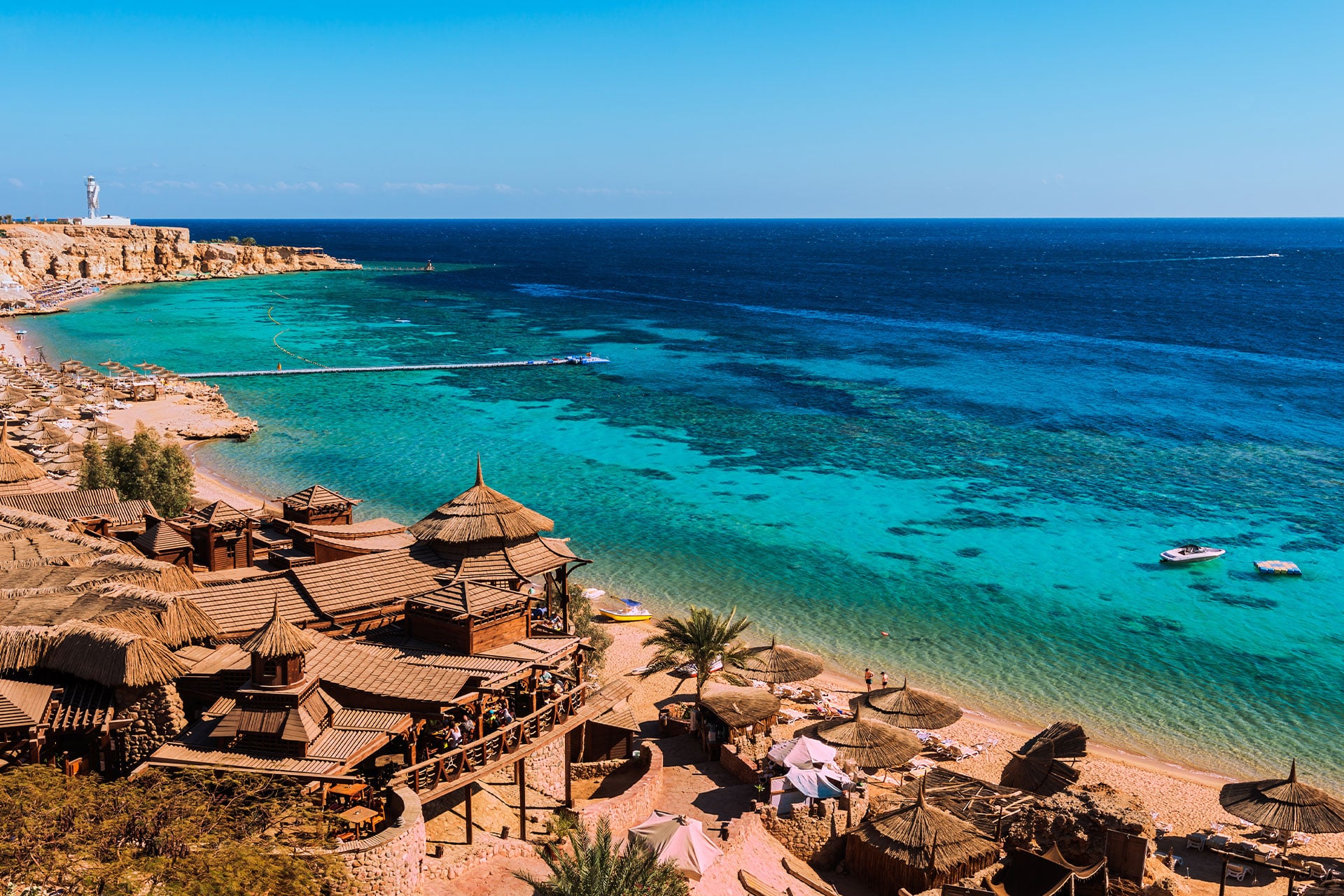 The coastal town of Sharm el-Sheikh, located between the desert of the Sinai Peninsula and the Red Sea &ndash; one of the top attractions in Egypt.