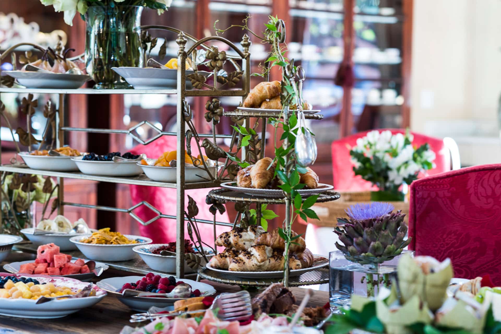 Fresh fruit and croissants for breakfast at La Residence Franschhoek