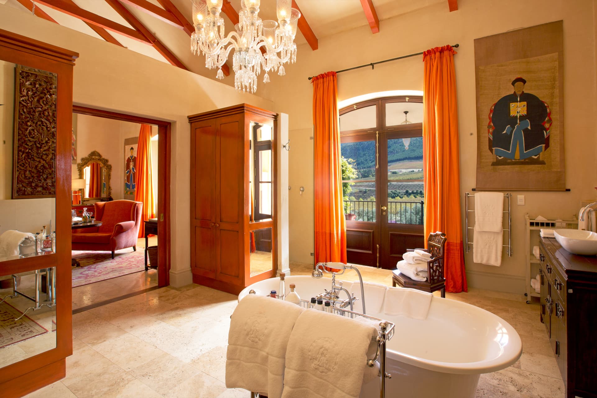 Luxurious bathroom at La Residence, Franschhoek