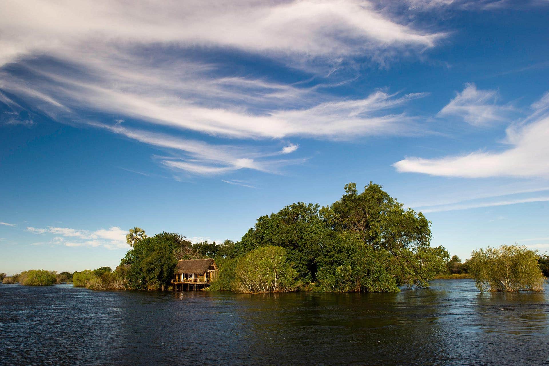 Sindabezi Island in the Zambezi River &ndash; one of the top Eco Lodges in Africa.