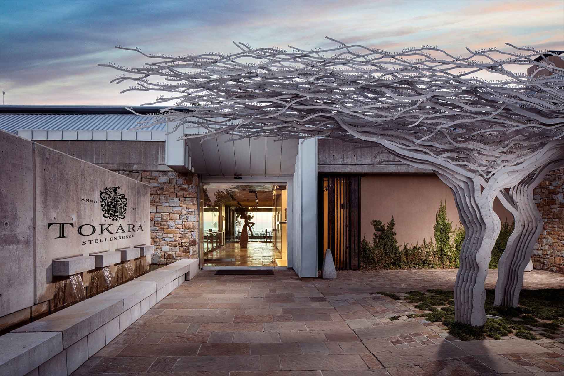 An iconic tree sculpture at the entrance of Tokara &ndash; one of the top Cape Winelands restaurants. 