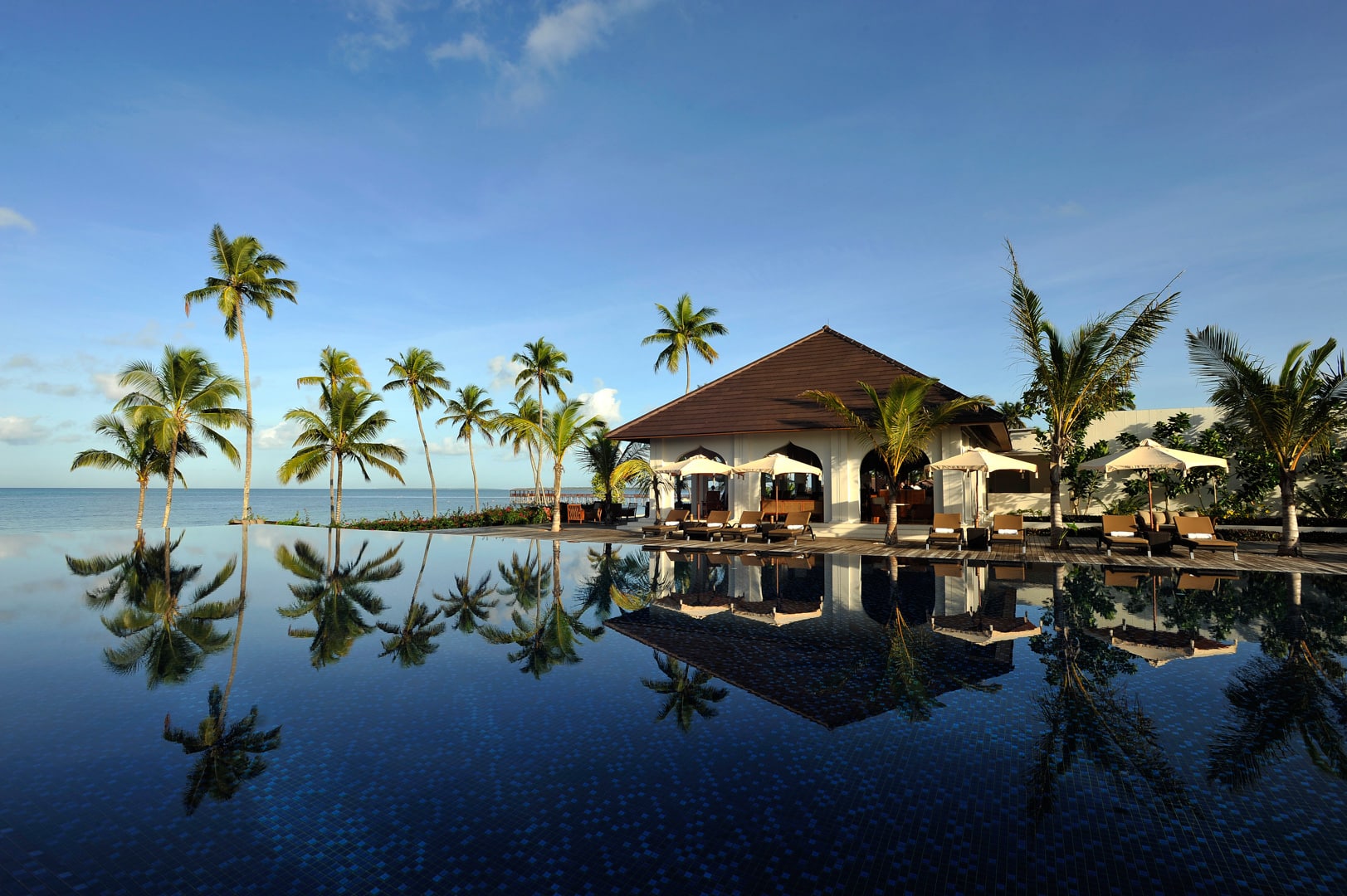 The swimming pool at The Residence Zanzibar &ndash; one of the top rated Zanzibar resorts with Kids Clubs. 