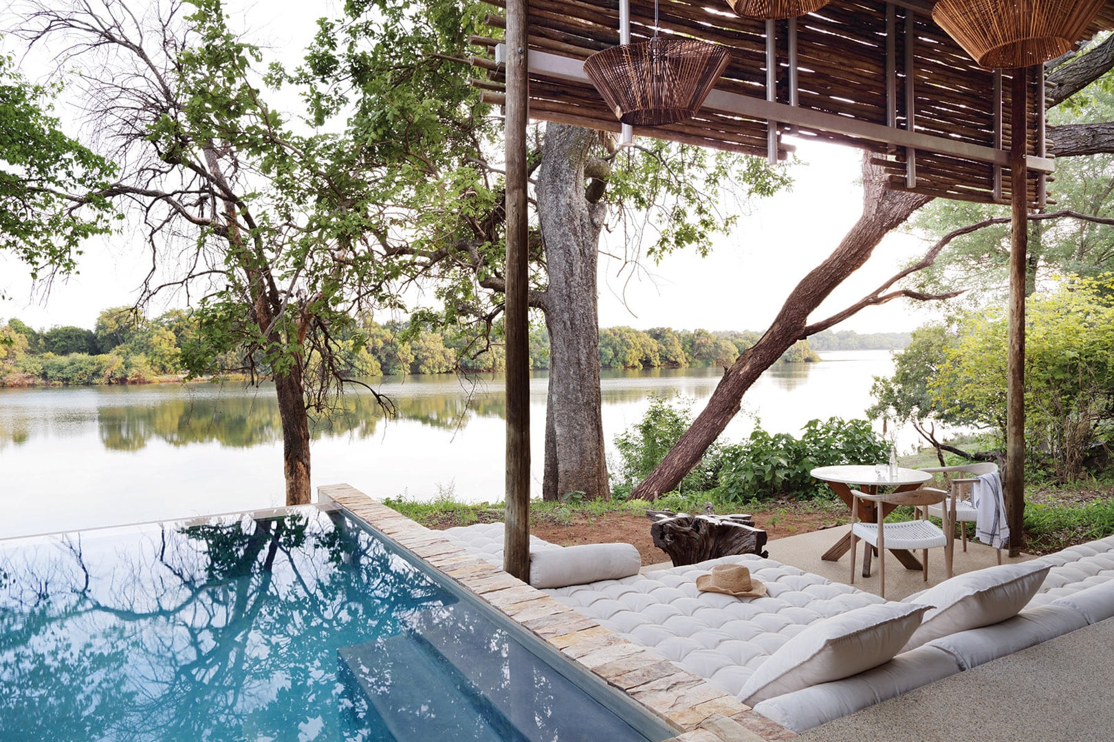 Family suite with views of the Zambezi at Matetsi Victoria Falls &ndash; one of Southern Africa&rsquo;s best family friendly lodges.