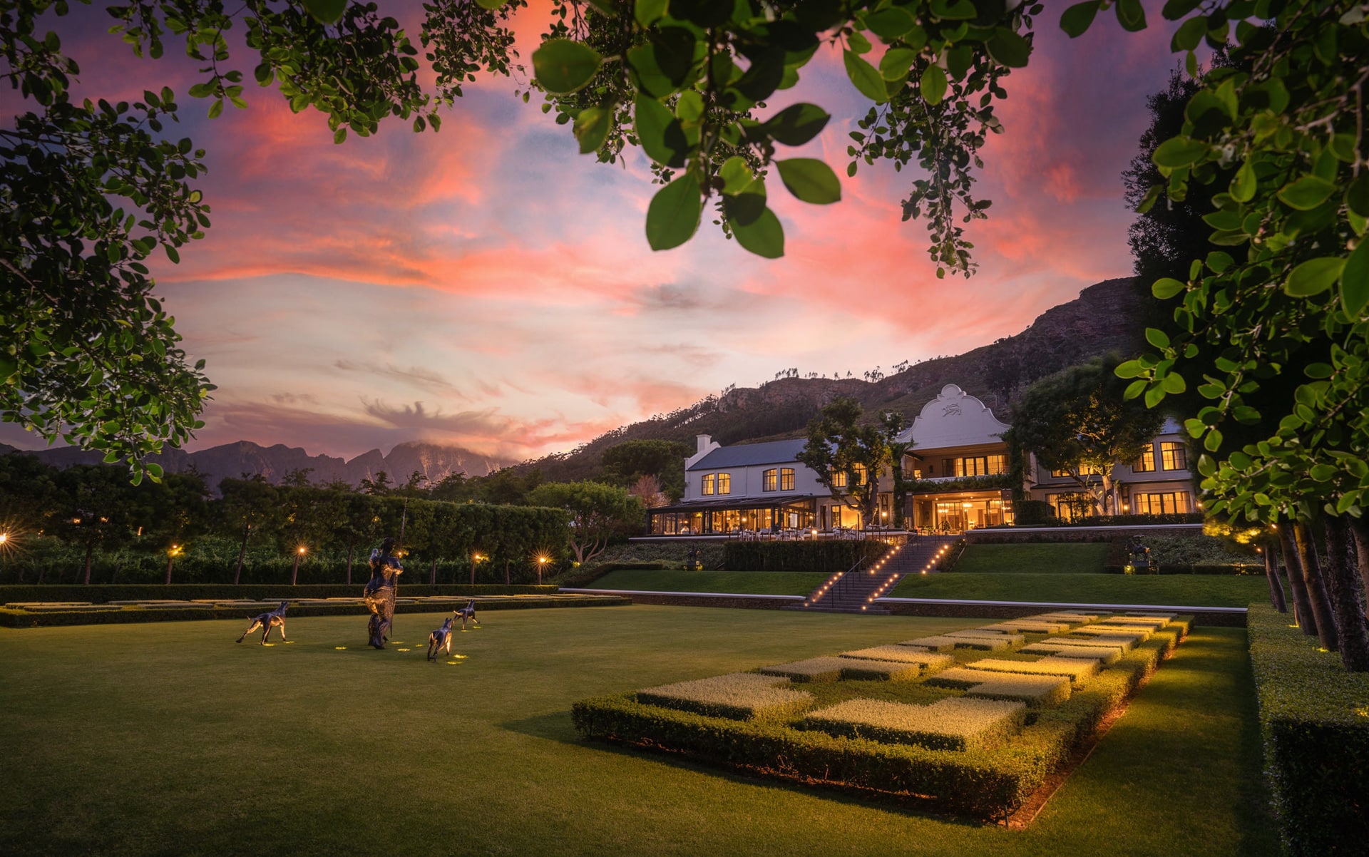 Stunning exterior view of Leeu Estates - a superb place to spend Christmas in South Africa.