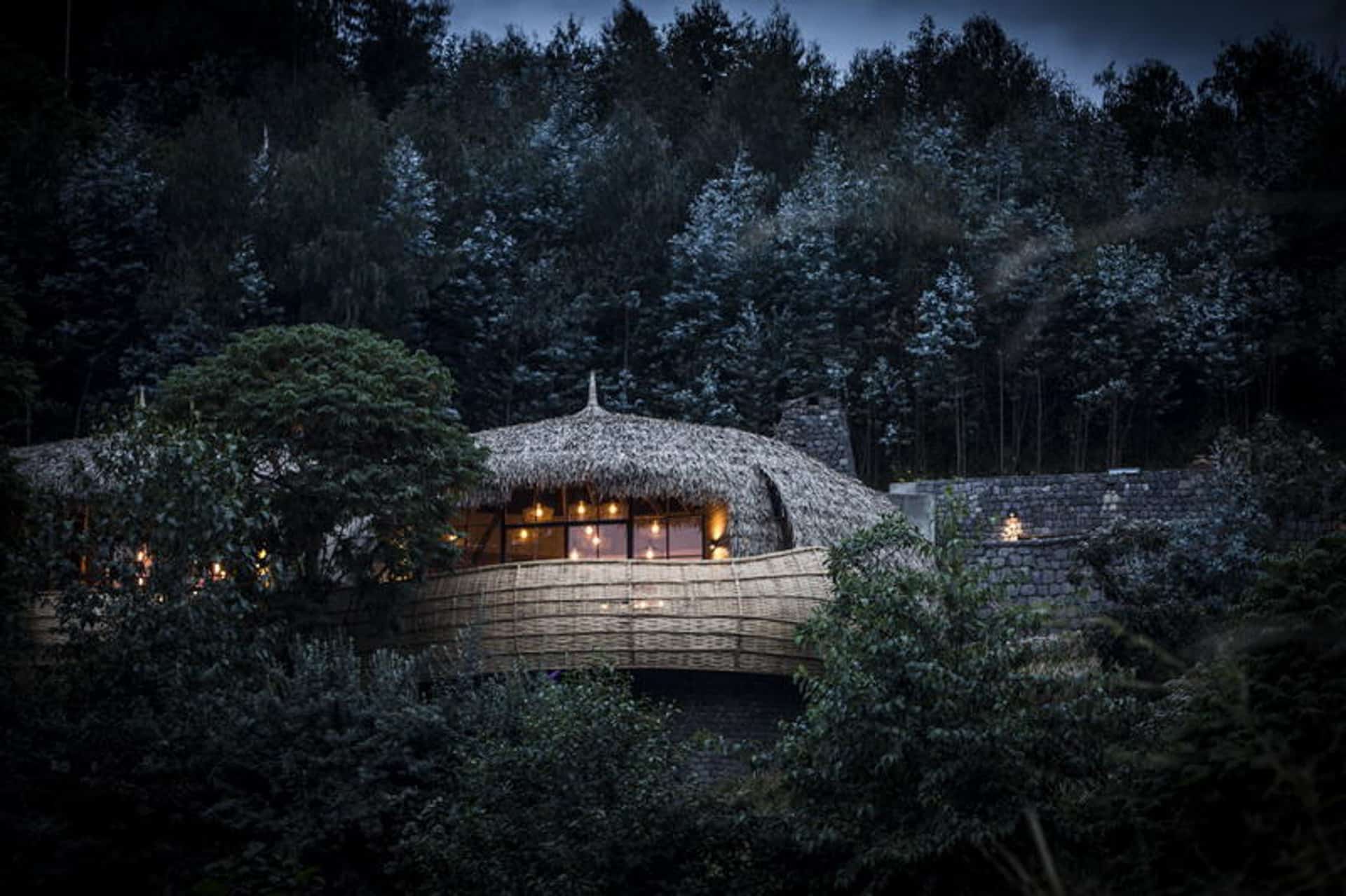 Bisate Lodge sits on an amphitheater formed by ancient eroded volcano cones &ndash; one of our top rated eco lodges in Africa. 