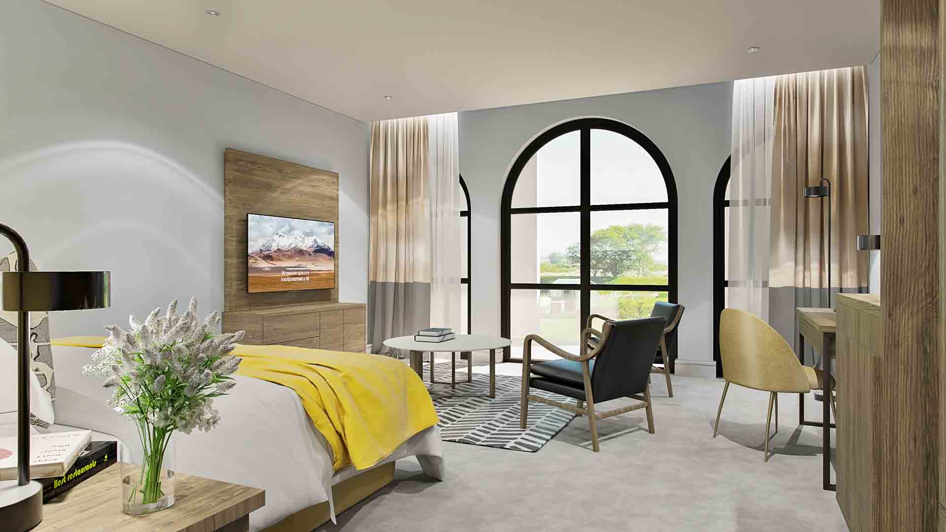 A render of a bedroom at Hazendal Hotel &ndash; one of the new African lodges set to open in 2023. 
