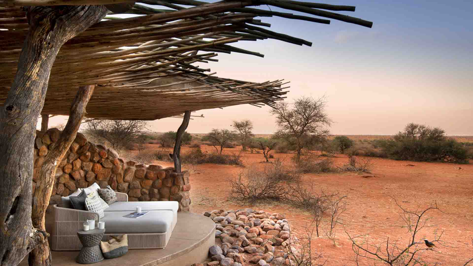 Exterior view of one of the family legae at The Motse - a wonderful place to stay on an off the beaten track Southern Africa safari.