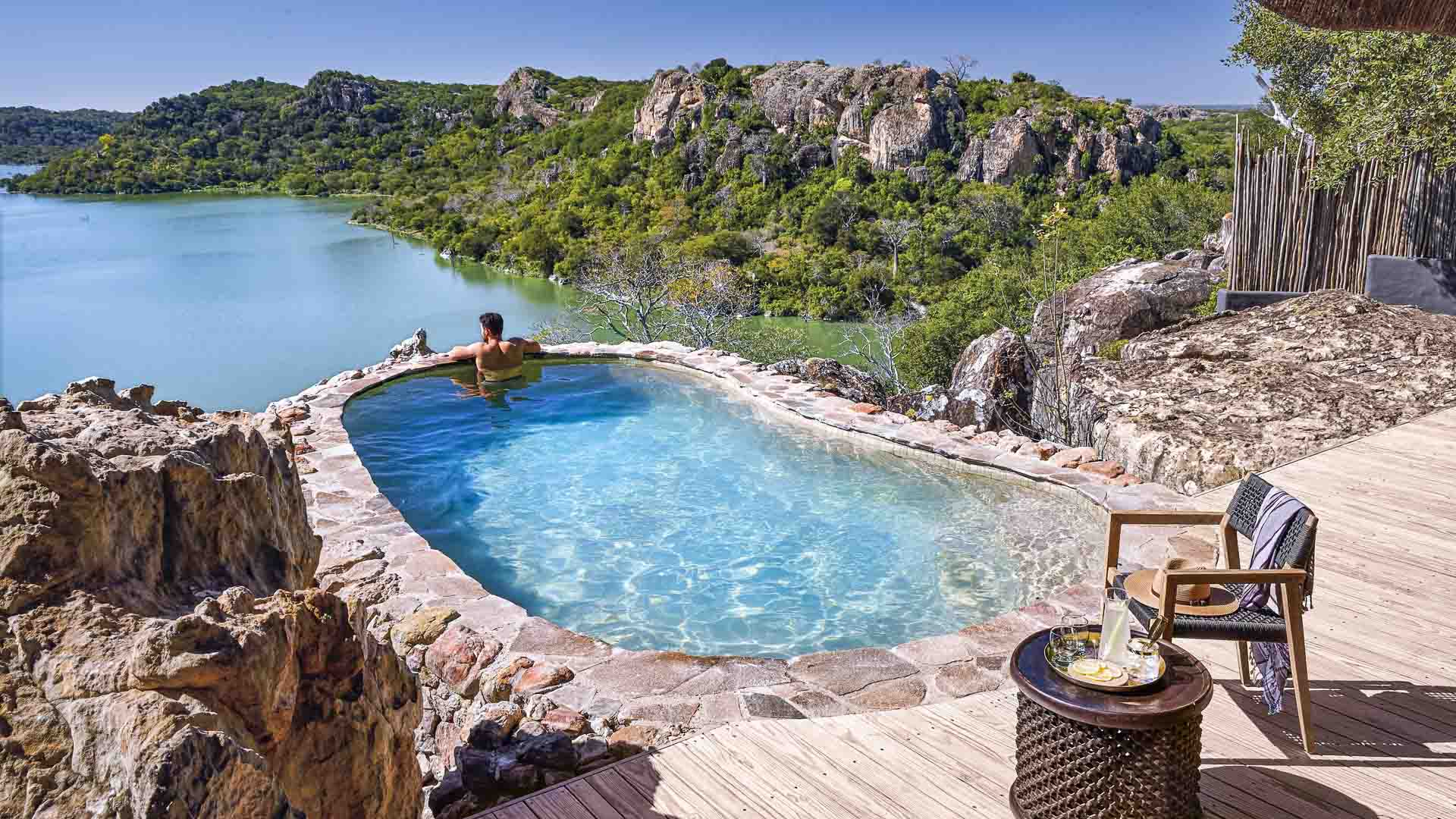 Views from a plunge pool simply don&rsquo;t get better - Singita Pamushana Lodge is an excellent choice for a Southern Africa safari off the beaten track.