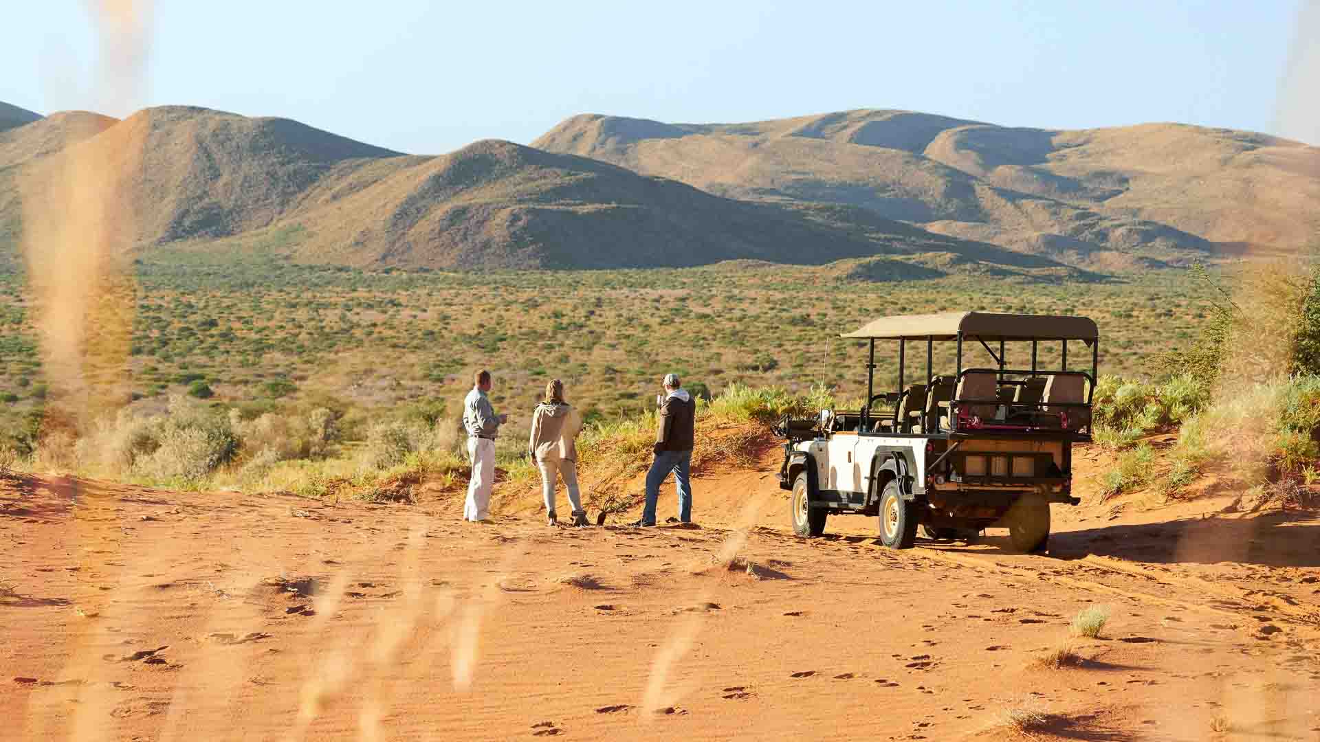 A tea and coffee stop at Tswalu with a backdrop to savor - an off the beaten track Southern African safari destination.