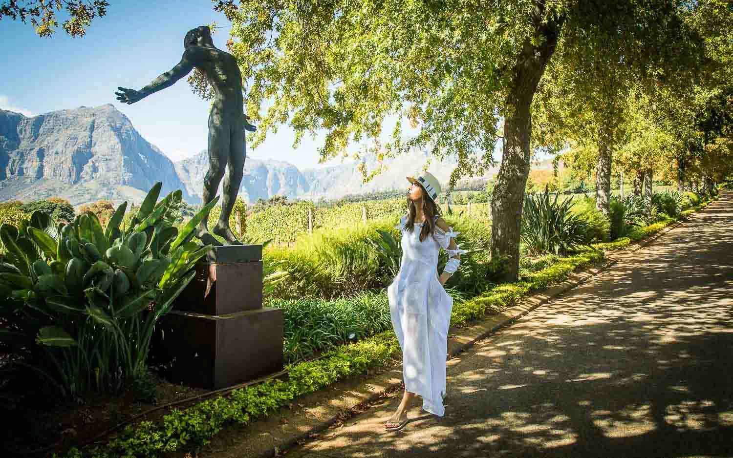 A sculpture in the gardens of Delaire Graff Estate &ndash; one of the top art galleries in Cape Town. 