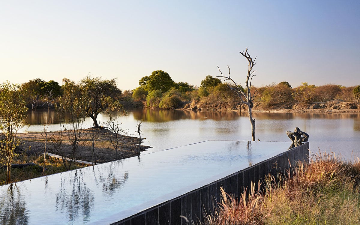 One of Kubili House&rsquo;s stunning swimming pools overlooking the dam - one of the top villas in Africa.