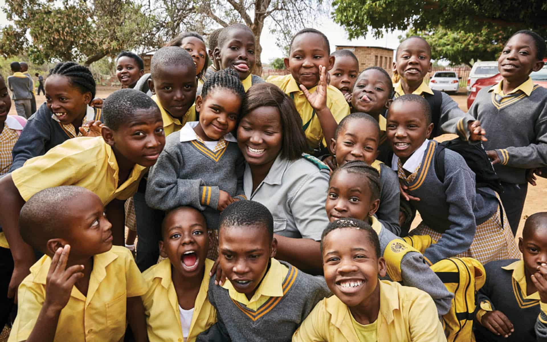 A group of children and teachers from the Bush Babies &ndash; a great experience for the responsible traveler to Africa. 