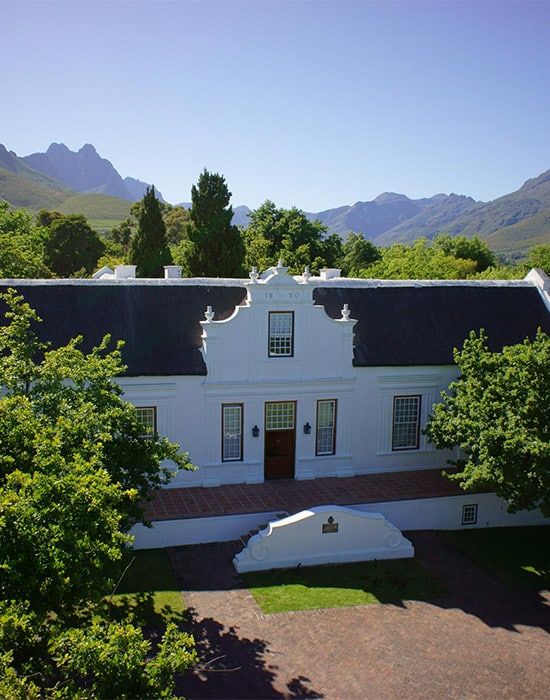 Exterior of Lanzerac Hotel with Ker & Downey Africa