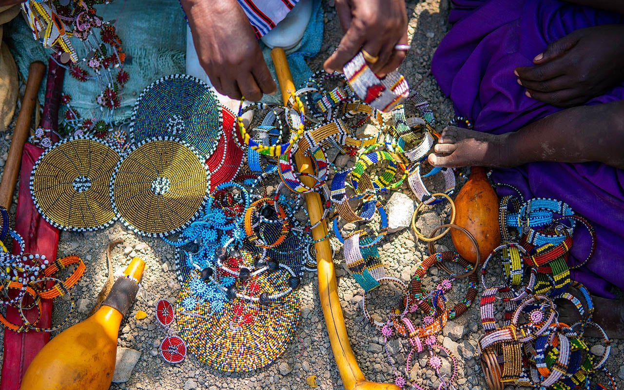 Beadwork for sale outside Entim Mara with Ker & Downey&reg; Africa