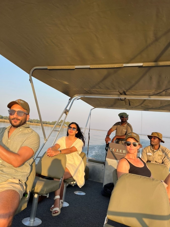 Sarah Morris at Lolebezi on a boat cruise with Ker & Downey Africa