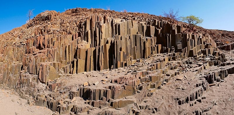 Rock formation &ldquo;The Organ Pipes in Namibia&rdquo; at Mowani Mountain Camp with Ker & Downey&reg; Africa