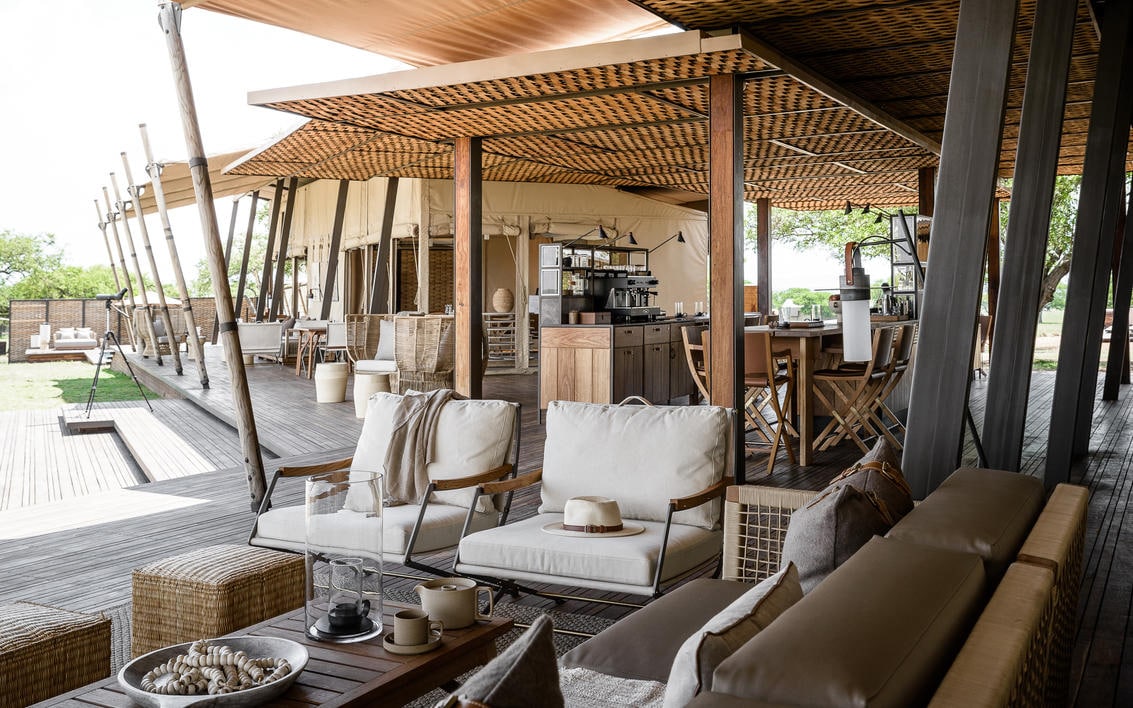 Lodge lounge at Singita Sabora