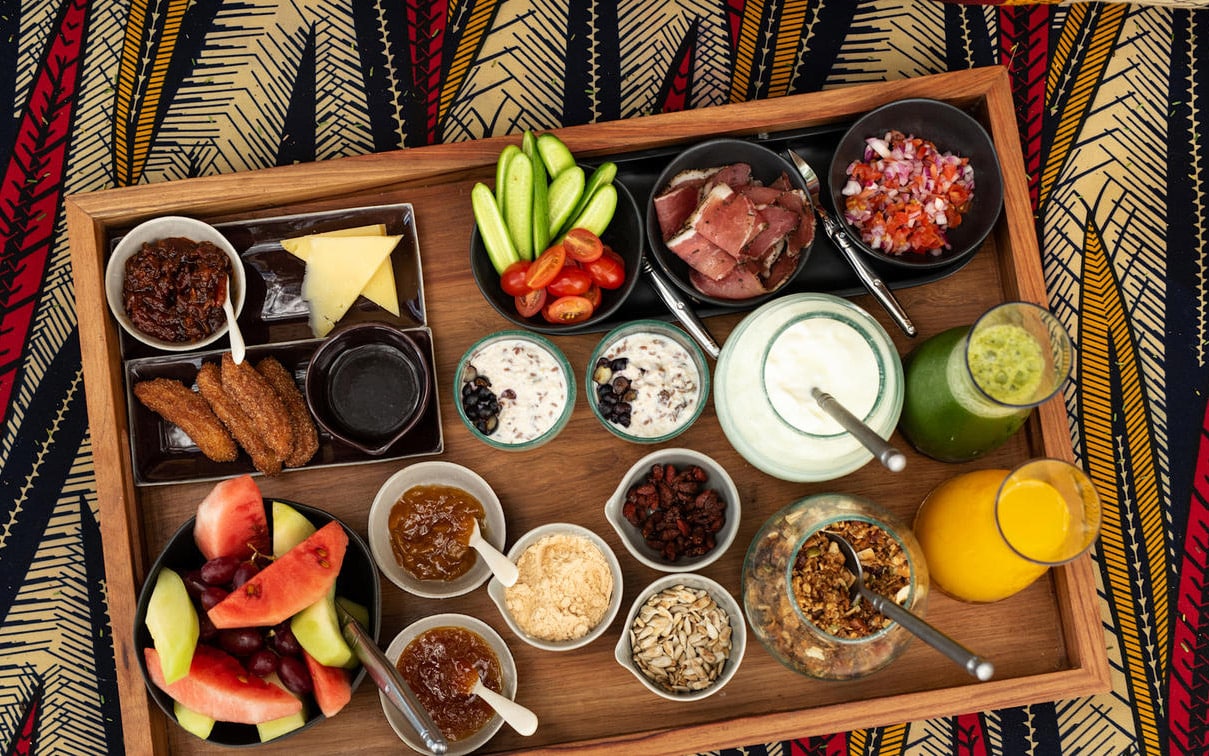 Breakfast tray at andBeyond Grumeti