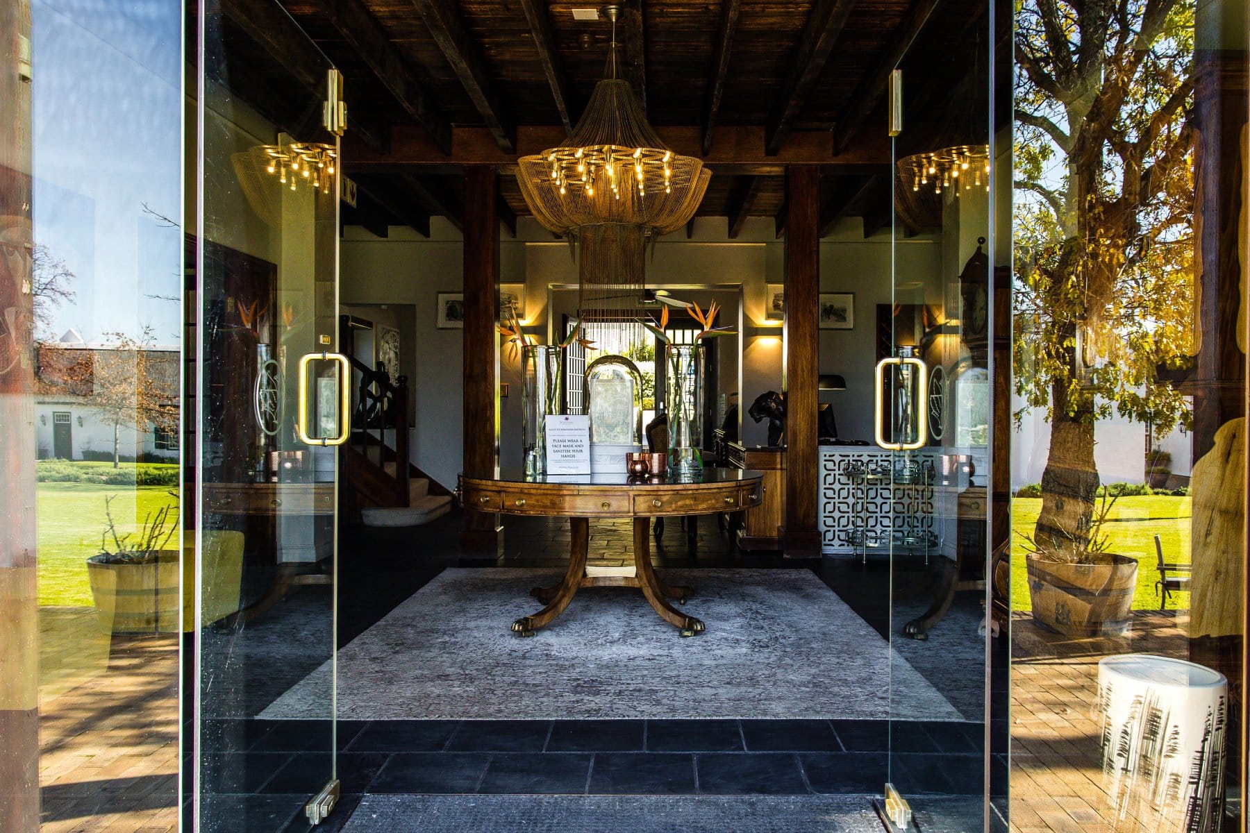 The opulent entrance at Steenberg Hotel & Spa with Ker & Downey Africa