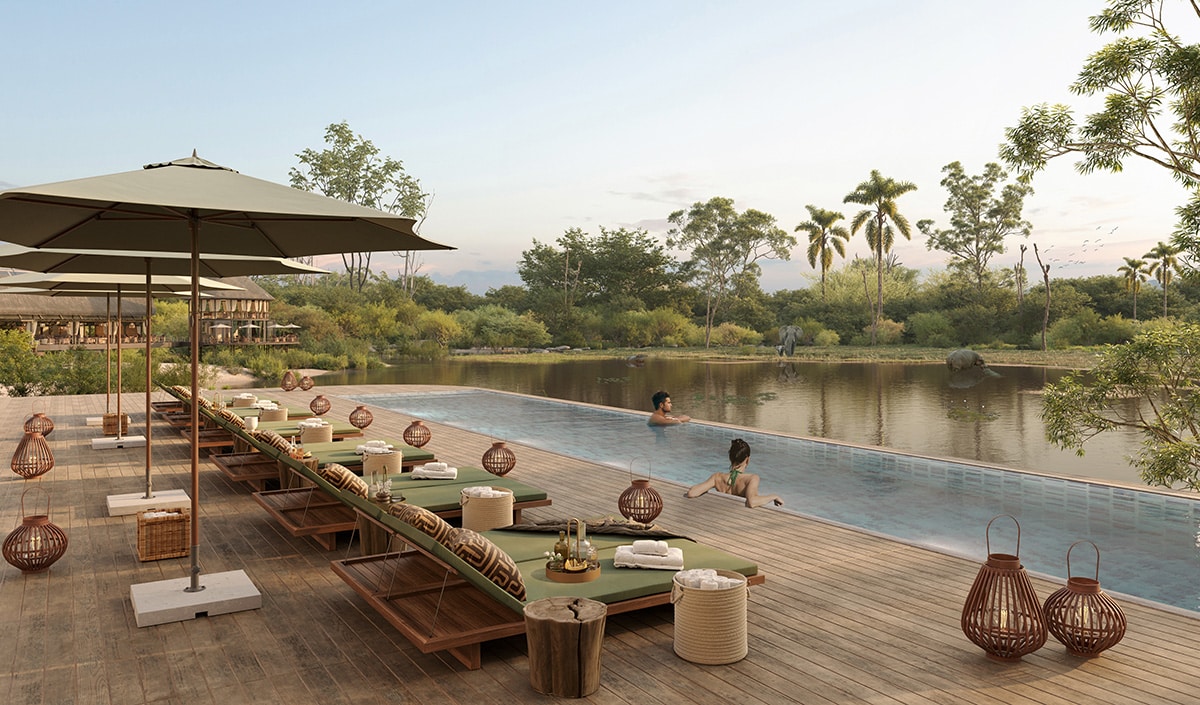 Pool Deck at Atzar&oacute; Bush Camp